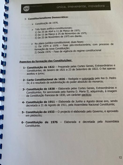 Vendo apontamentos de direito constitucional novos