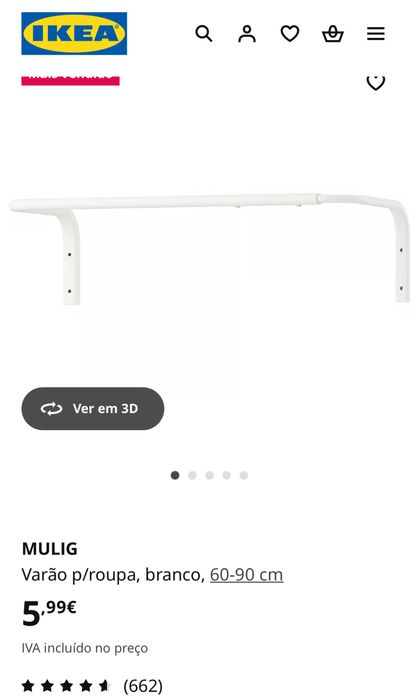 Varão MULIG Ikea