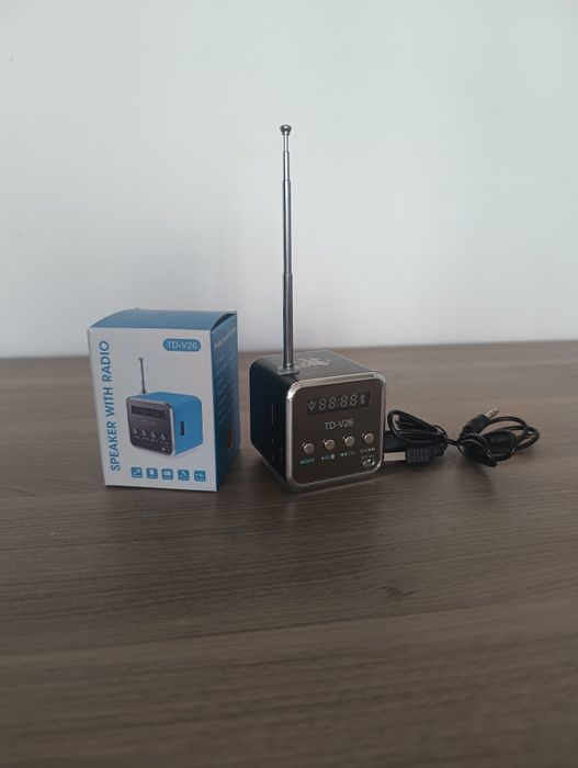 Głośnik bezprzewodowy, mini radio, led, bluetooth, zestaw
