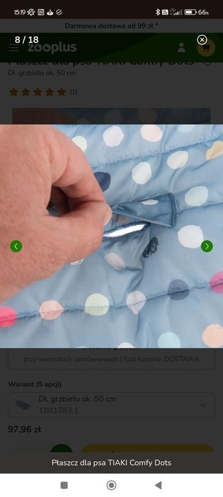 Kurtka płaszcz dla psa TIAKI Comfy Dots 56cm