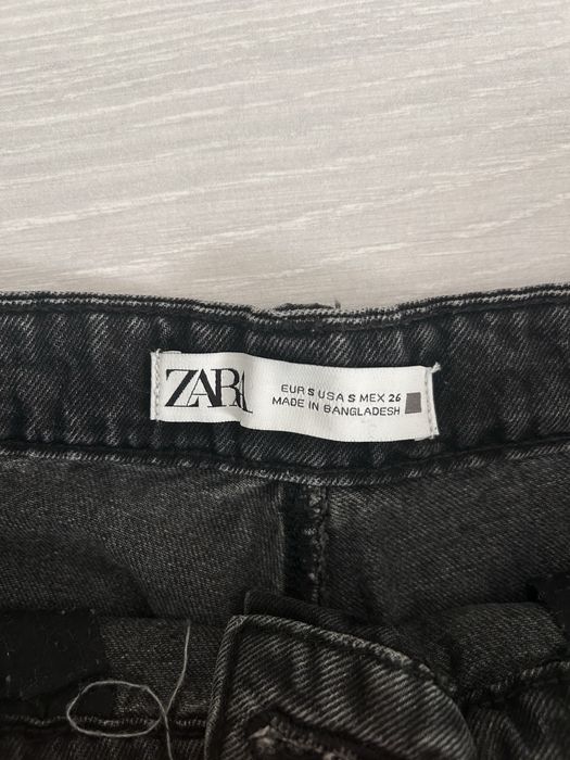 Шорти zara, шорти mom fit zara, чорні джинсові шорти zara