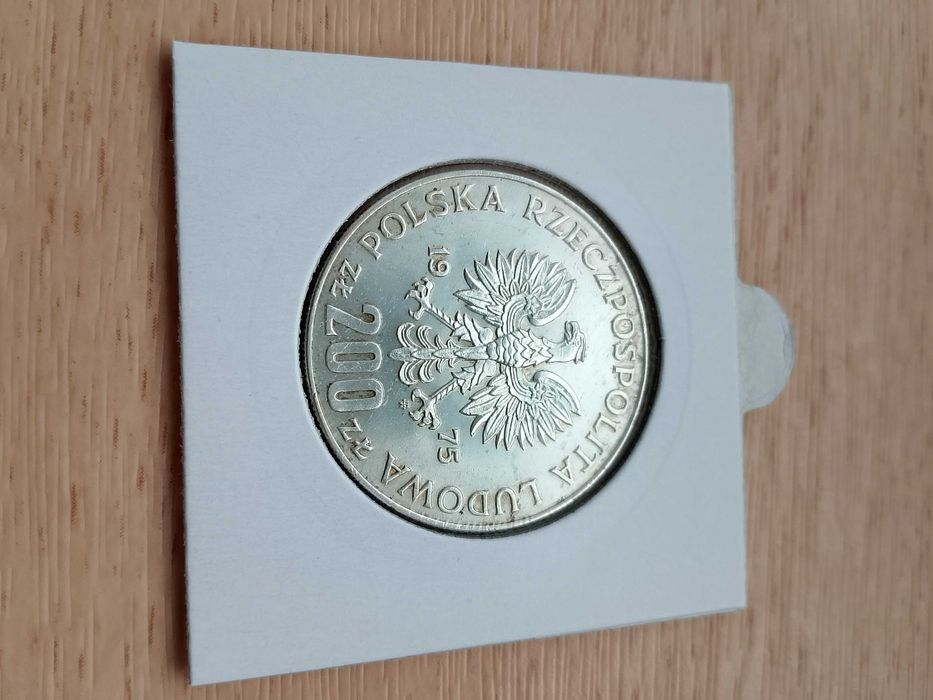 Moneta faszyzm , żołnierze , 200 zł 1975 , srebro 750