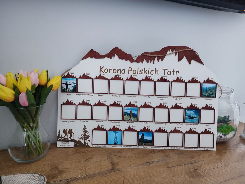 Tablica rama Korona Polskich Tatr. Prezent na urodziny itp personaliza