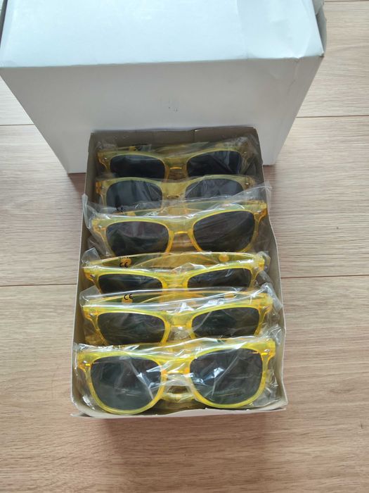 Nowe okulary przeciwsłoneczne – żółte, UV400
