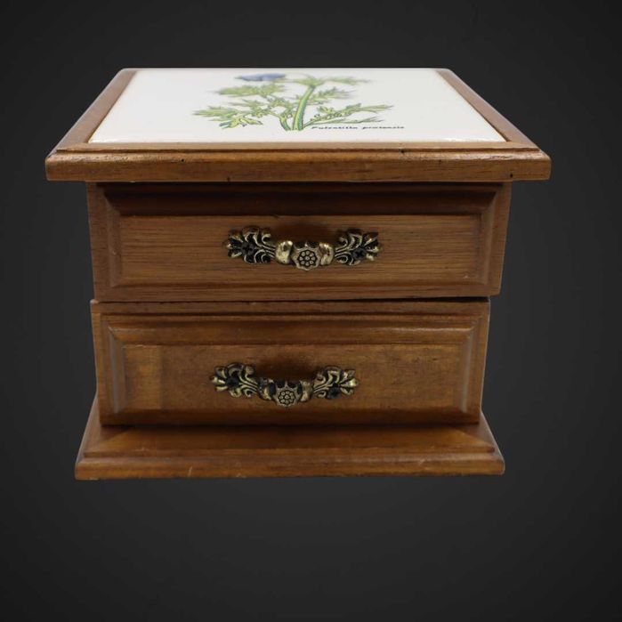 Szkatułka blat kafel ceramiczny w stylu botanica B5/062869