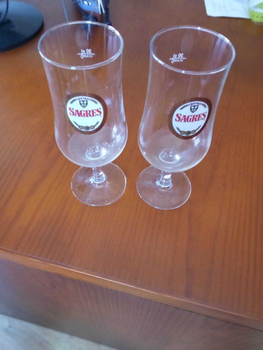 Conjunto de copos Vidro e Par copos Sagres