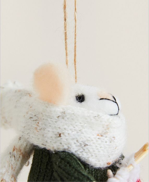 Enfeite Lã Rato Malha Natal Zara Home NOVO