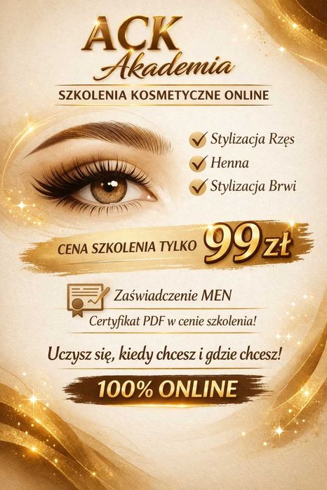 Kurs przedłużania rzęs od 1:1-12D i oprawa oka ONLINE