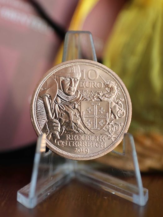 Áustria Moeda 10 € Cobre - 2019 - Com armadura e espada - Aventura