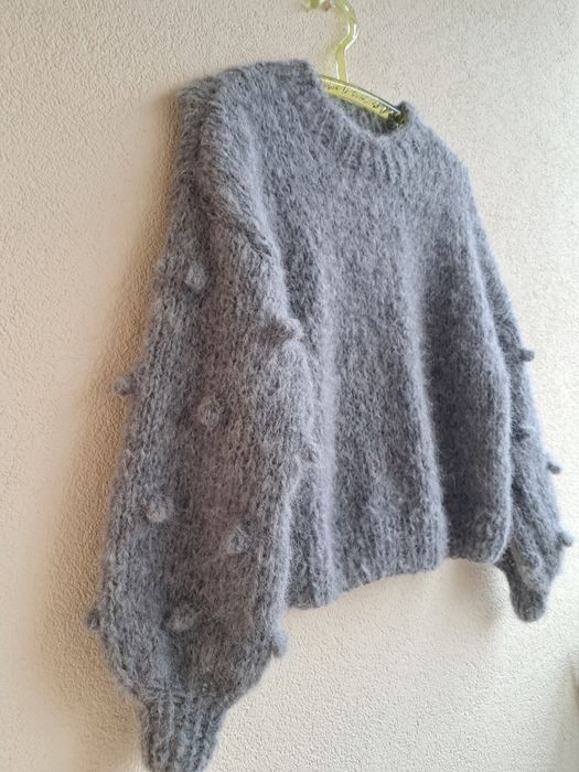 Puszysty sweter Alpaka  z Merino. Handmade.