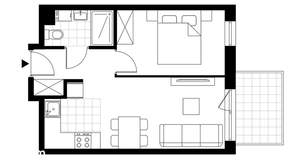 2-pokojowe mieszkanie 39 m² + balkon - Widok 4