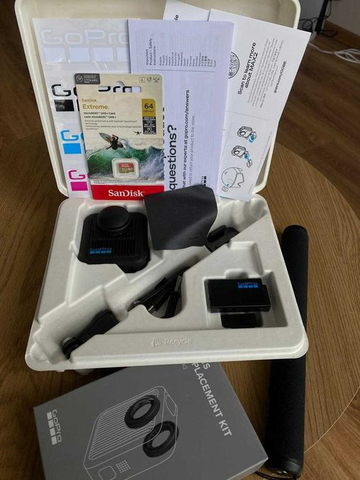 GoPro MAX2 True 8K 360 Video Action Camera Bundle - Black CHDFZ-311-TH, Open Box.