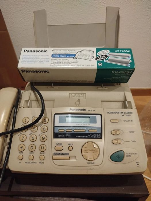 Fax Panasonic + cartucho incluído – ideal escritório/teletrabalho