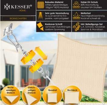 Żagiel przeciwsłoneczny 3x4 m KESSER