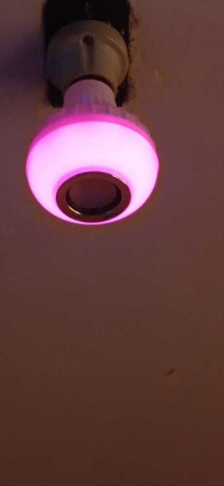 Coluna Lampada Bluetooth com leds
