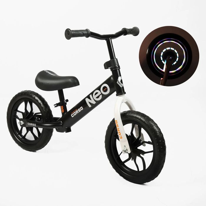 Велобіг corso 12" 2-5 років,колеса зі світлом,біговел, беговел