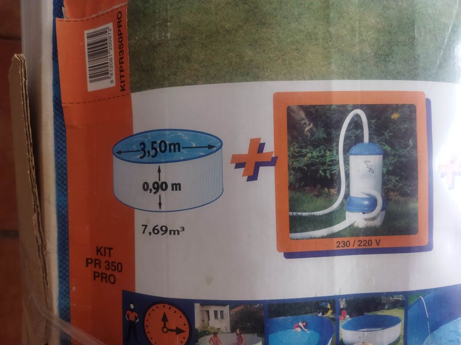 Piscina gre pool pro kit. 3.50m de largura 90cm altura. Estrutura inox