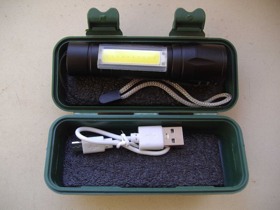 Светодиодный LED фонарик аккумуляторный (светильник) USB зарядка
