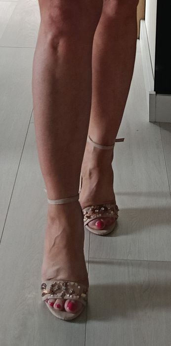 NEW LOOK nowe sandałki szpilka beżowe 38