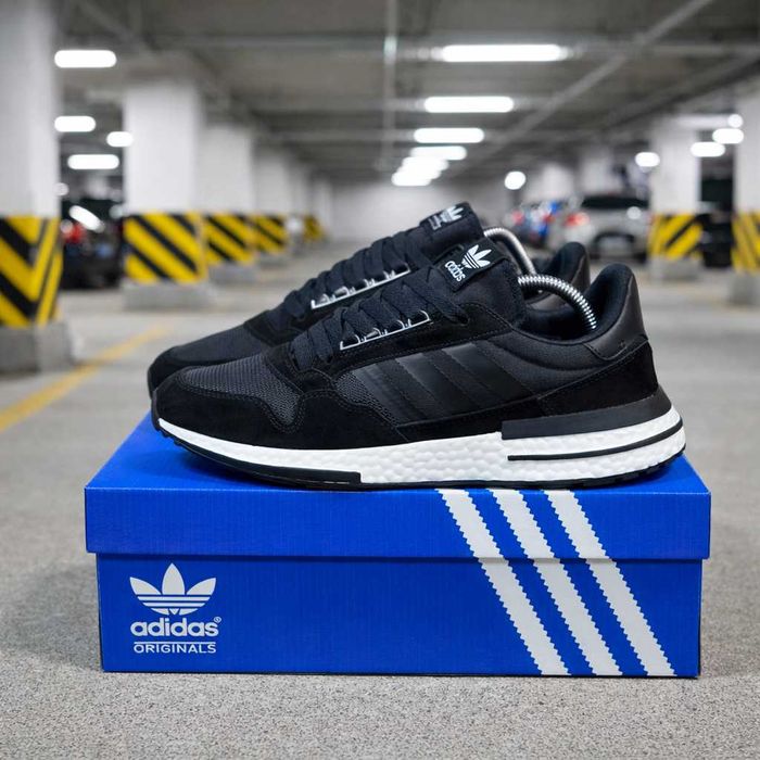 (2235) Кросівки Adidas ZX 500 RM чорні з білим (40-45)