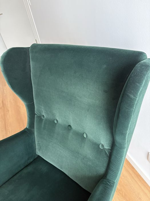 Poltrona Sofá STRANDMON Ikea verde veludo