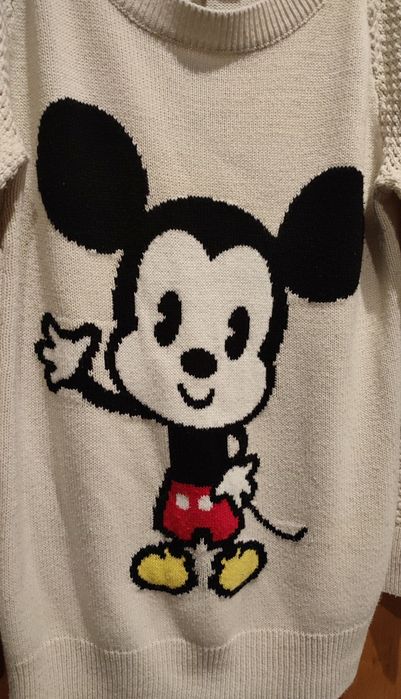 H&M Myszka Mickey Sweter dłuższy tunika Disney r.38