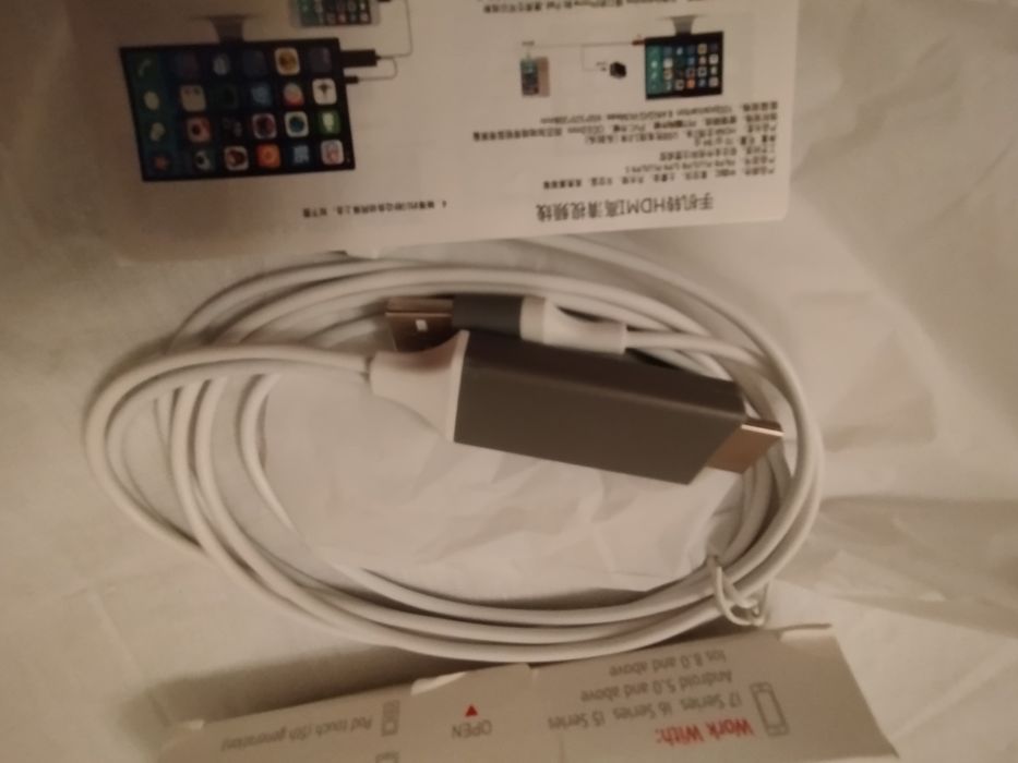Cabo Adaptador Universal HDMI para Telemóvel (iPhone e Android) - Novo ecrã telemóvel na TV