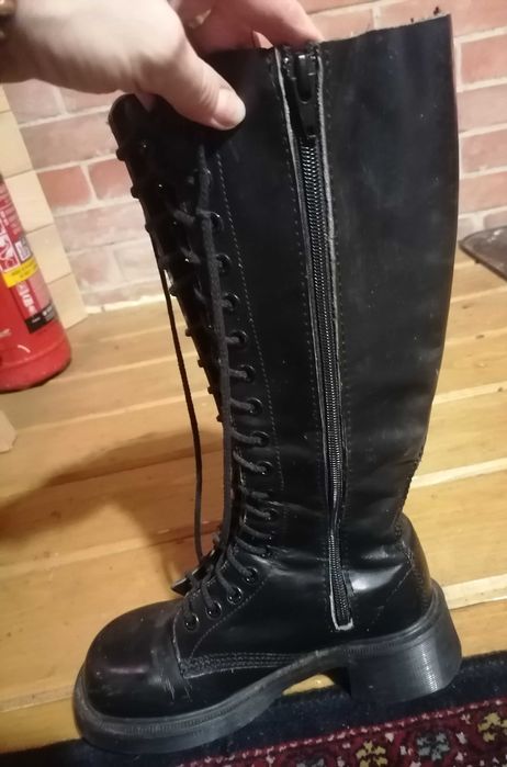 glany buty Dr. Martens Martensy długie, skórzane 22 22.5 czarne 35, 36