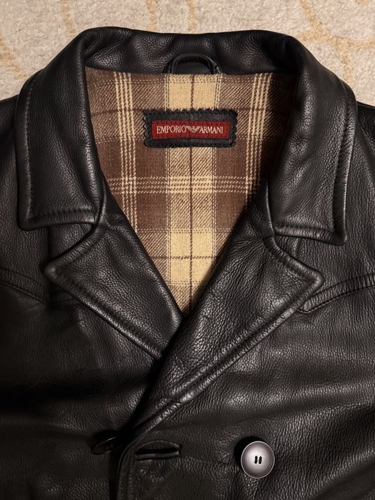 Вінтажна шкіряна куртка Emporio Armani 90s (Made in Italy) — 100% Теляча шкіра / Рідкість!