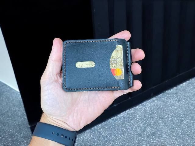 Зажим для денег мужской кожаный| Кошелек с зажимом для купюр|Затискач