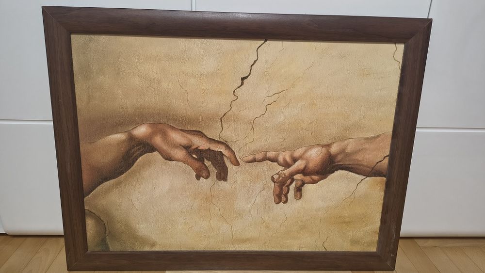 Obraz Michała Anioła stworzenie Adama 80cmx60cm