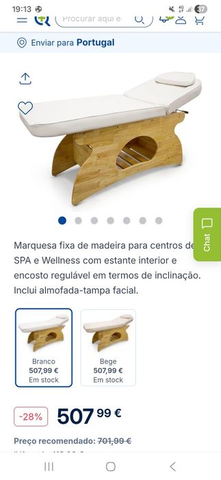 Marquesa fixa de madeira