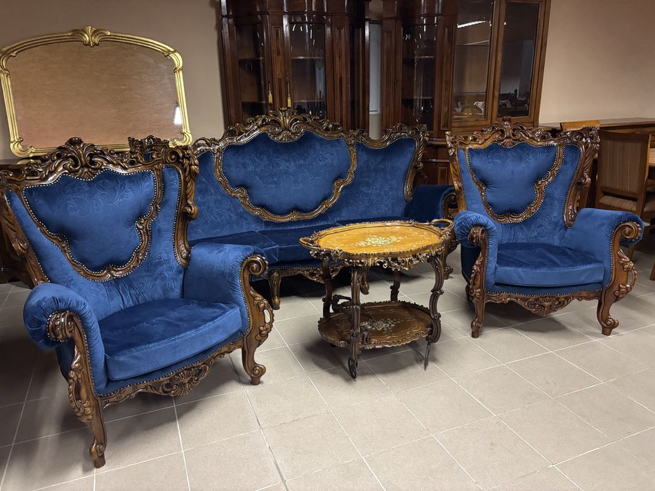 Włoski Stylowy Komplet Sofa 2 Fotele 311 (stół 6 krzeseł do kompletu) Jak Nowy Meble Stylowe sklep