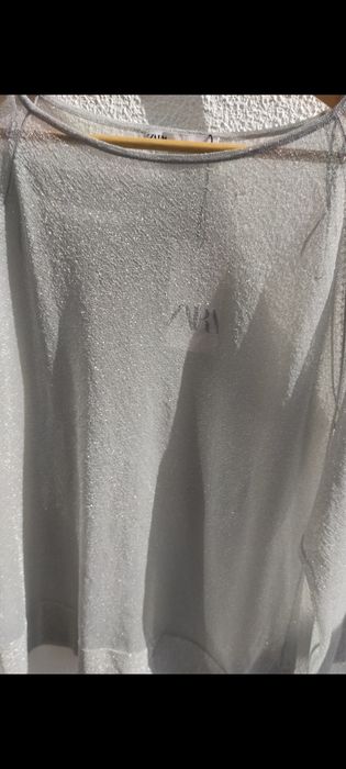 Blusa malha metálica prata