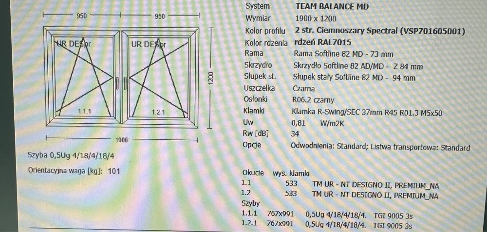 Okno 1900x1200 antracyt