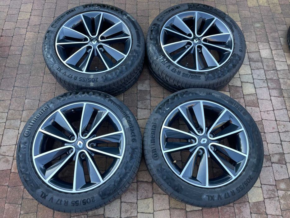 4039. Koła letnie Scenic Megane oryginał 5x114.3 205/55/17 Conti 2024r