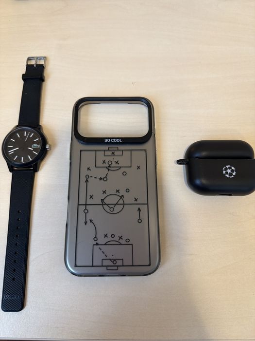 Продам голиннки lacoste чехол на 17 pro max та чехол на навушники airpods 4 pron