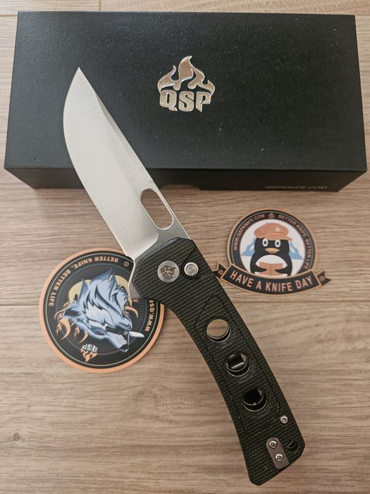 QSP Unicorn QS156-A1 brown micarta,  складаний ніж, НОВИНКА