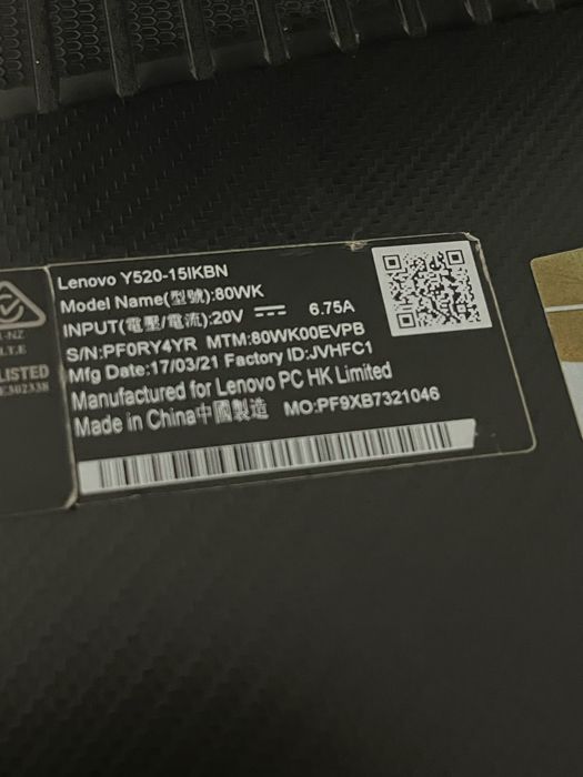 Laptop gamingowy Lenovo Y520 nieaktualne