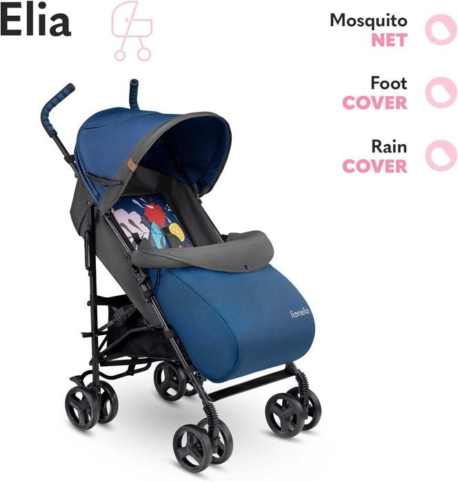 Carrinho pequeno dobrável, até 15 kg, azul-marinho
