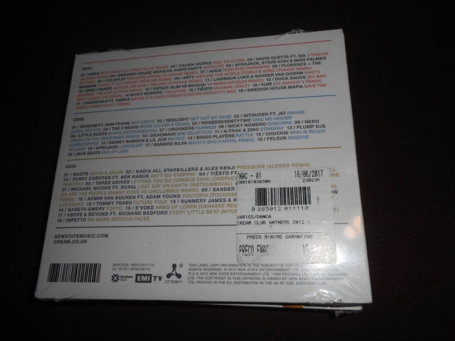 Três CDs triplos-Cream Club/Novos e selados-3 euros cada