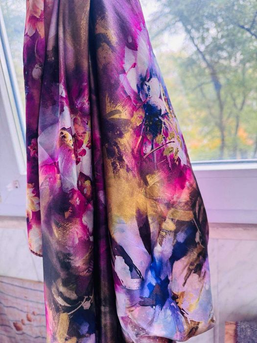 Женский палантин, 180×70 см, шелк+вискоза, яркий и роскошный!