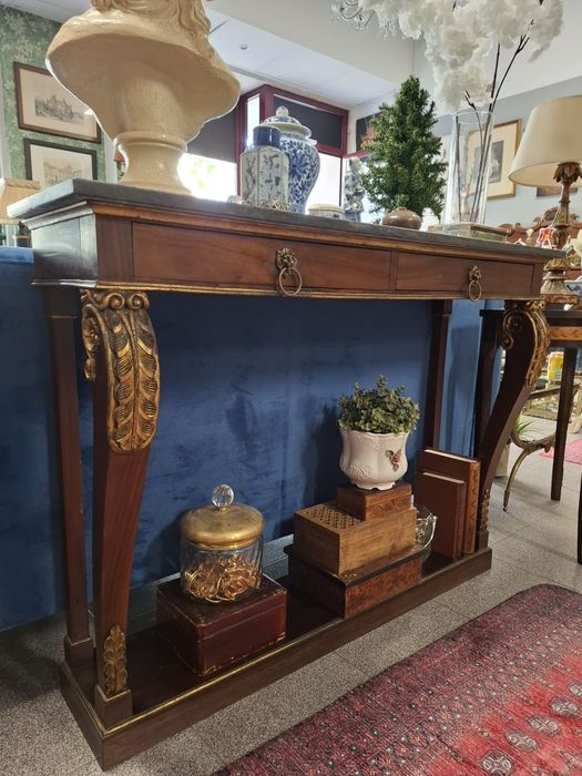 Consola Estilo Império em Madeira com Douramentos.