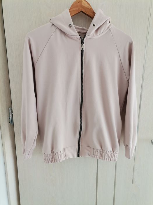 Bluza z kapturem zapinana na zamek rozmiar L pudrowy róż