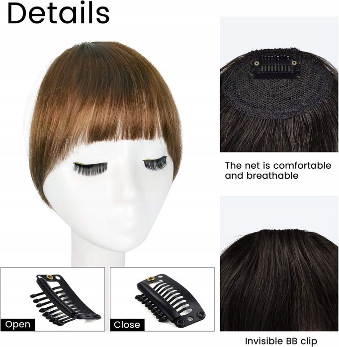 Grzywka włosy naturalne ciemny blond