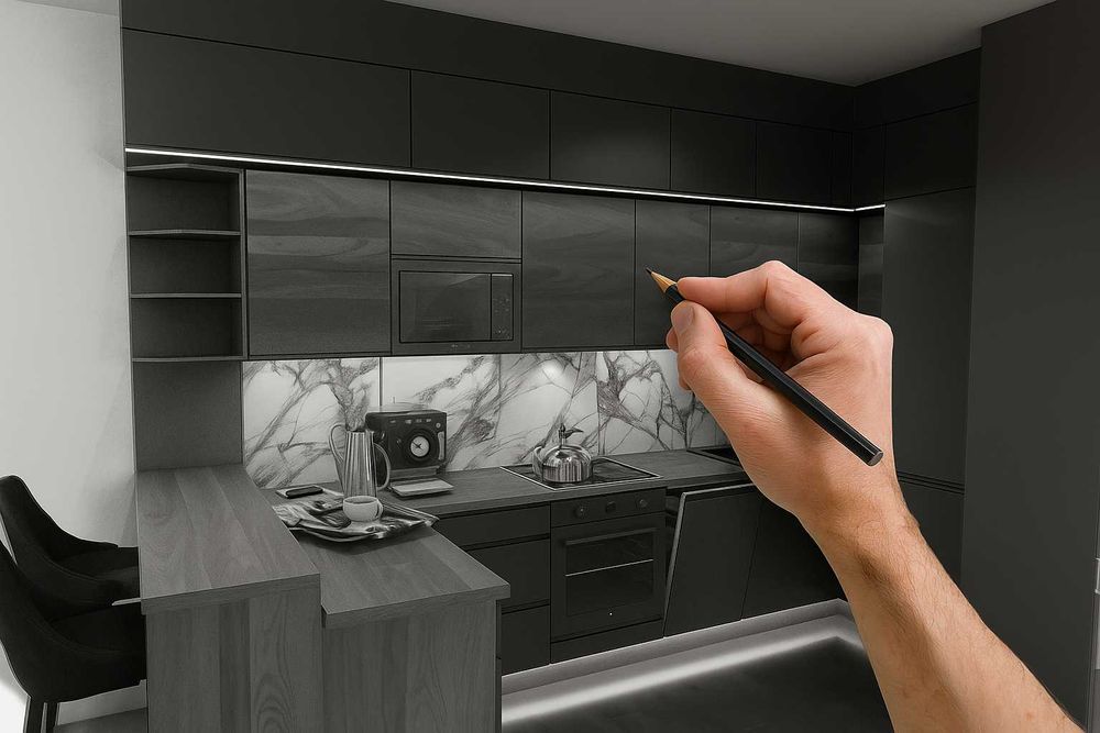 Meble Kuchenne - Pomiar, Wsparcie + Wizualizacja 3D. Kuchnia Marzeń.