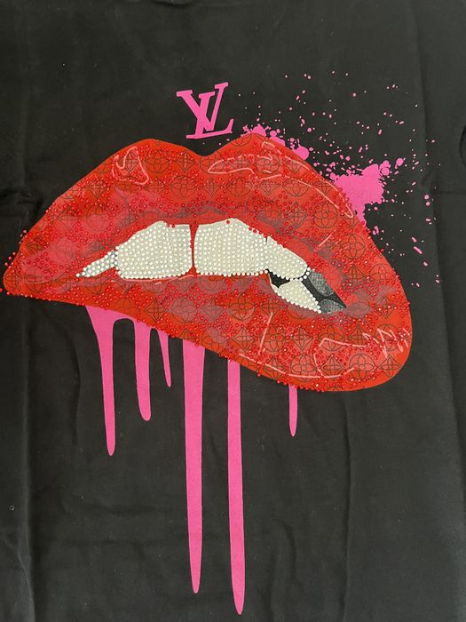 NOWA damska koszulka Louis Vuitton t-shirt LV L XL usta