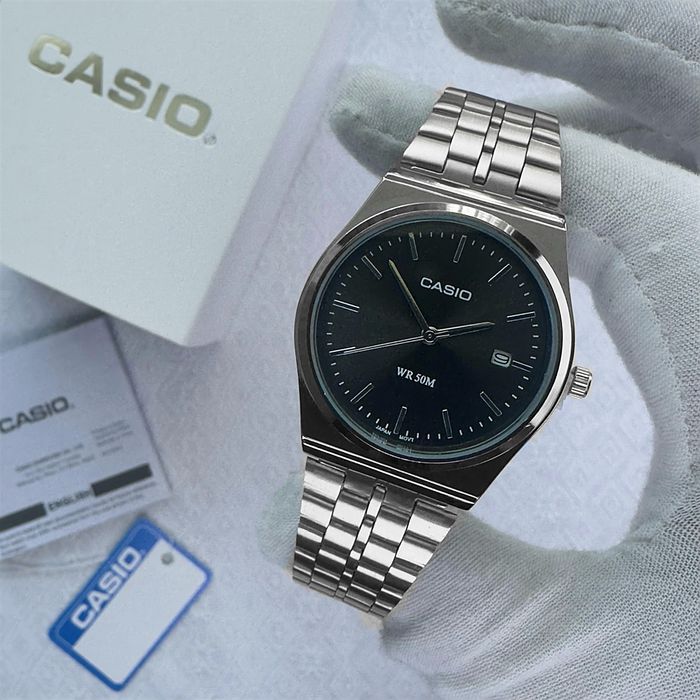 Годинник Casio MTP B145 steel black з Упакуванням / Casio MTP-VC01 steel black