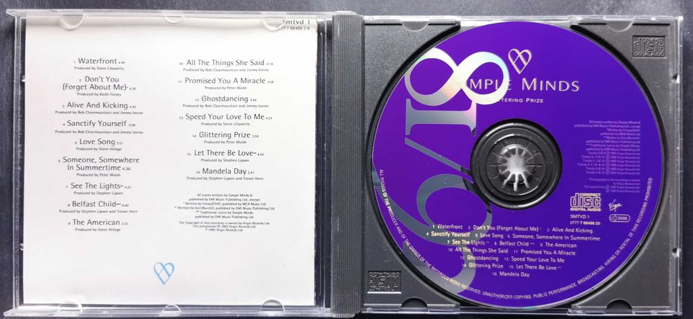 CD Simple Minds - Glittering Prize 1992