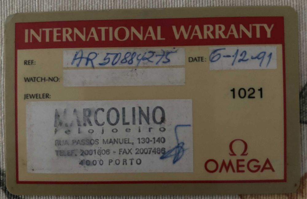Relógio Omega ano 1991